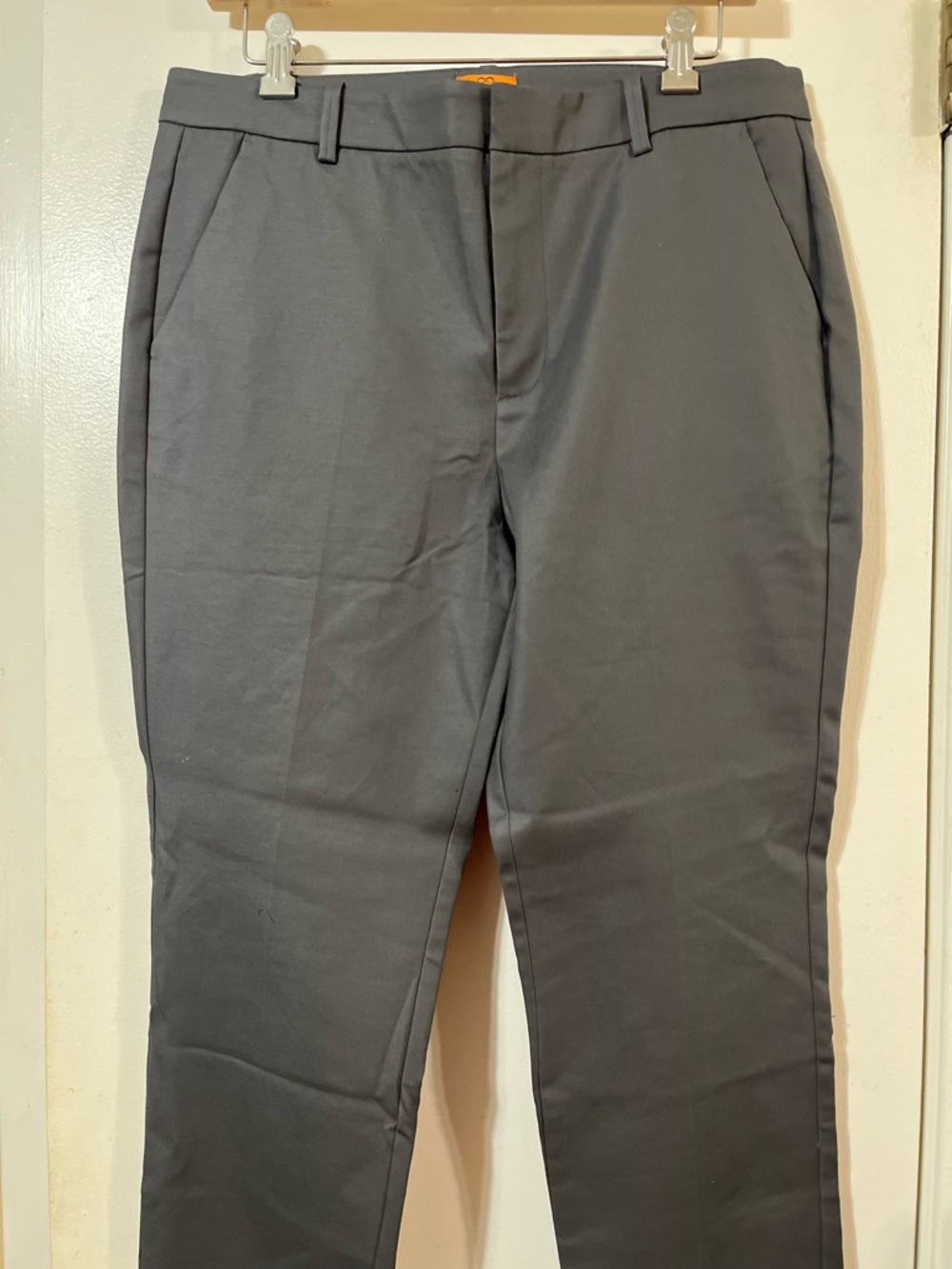 Mary Crafts Women's 12 Classic Straight Fit Flat Front Pants - Dark Gray